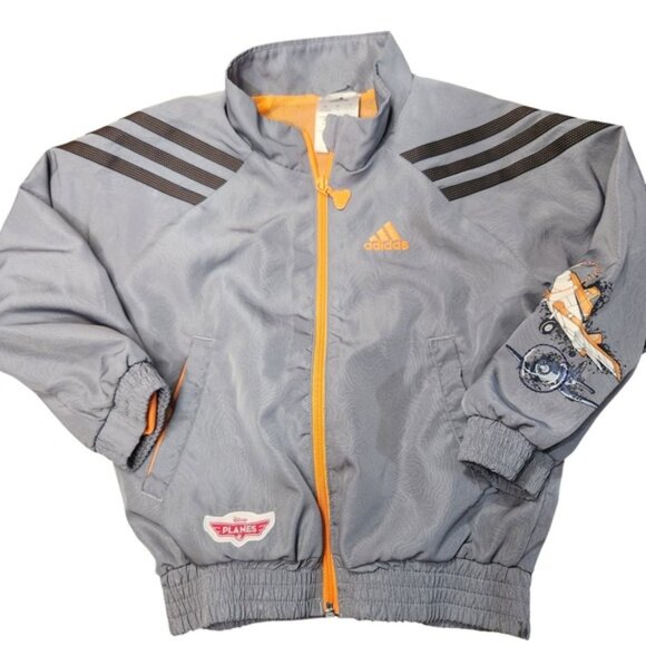adidas Other - Adidas Disney Planes Windbreaker Jacket Grey Orange Toddler Boys 2T Track Jacket